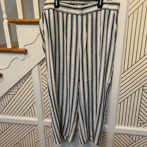 Loft Striped Wide Leg Trousers NWT - Picture 1 of 4